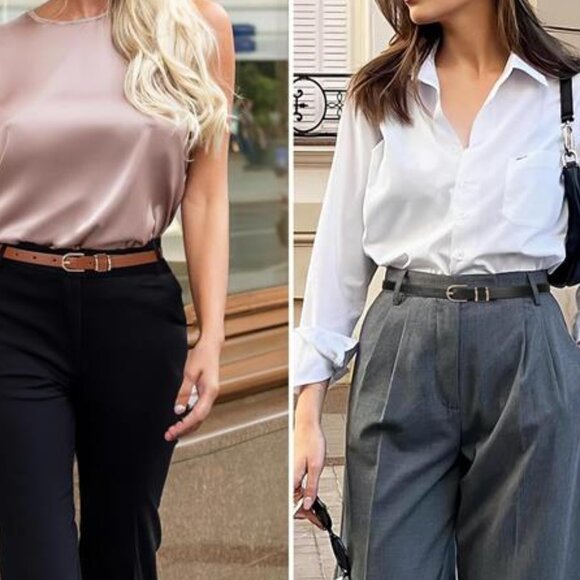 4 Pack Women Thin Belts for Jeans Dresses Coats Skinny Women Belt with